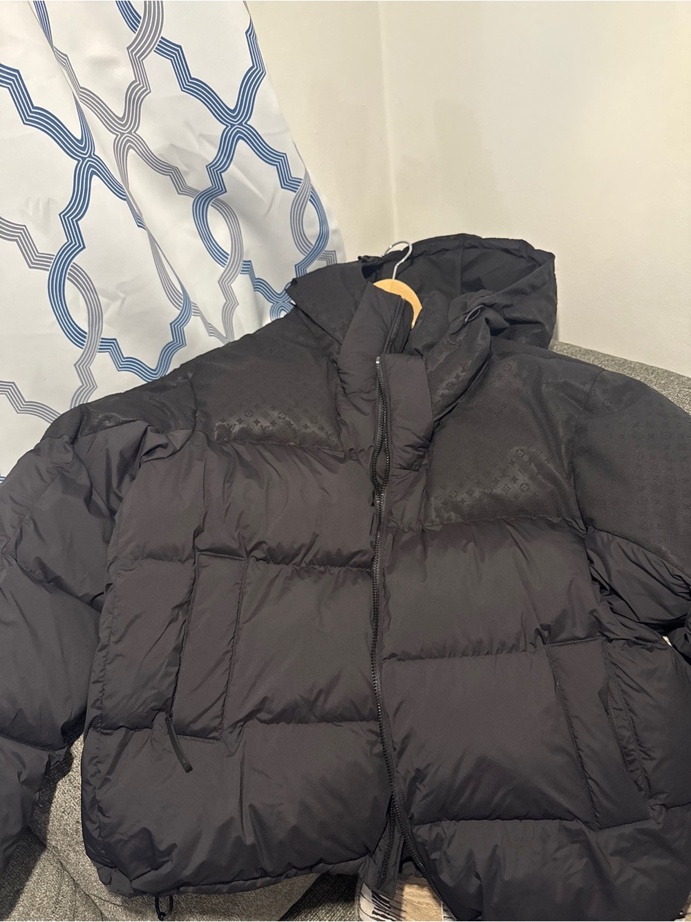 Louis Vuitton Black Hooded Quilted Puffer Jacket - Men's